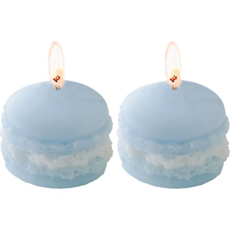 Bougie Parfumée - Forme Macaron - 2 Pièces - Pour Décoration Intérieure, Salle de Bain, Yoga, Bureau - Sans Fumée (1/5)