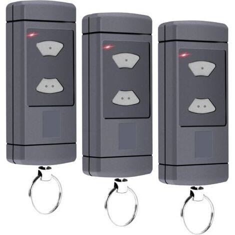 Lot de 3 émetteurs portatifs compatibles avec Hörmann - 40,685 MHz - Pour porte de garage Hörmann HSM2-40, HSM4-40, HSE2-40, HSE4-40, HS2-40, HS4-40, 2 canaux (1/5)