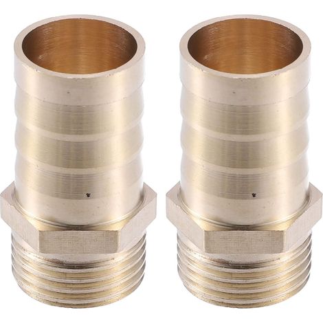 2 Pcs Raccord Cannelé Laiton 1/2" BSP Mâle Connecteur Tuyau (1/5)