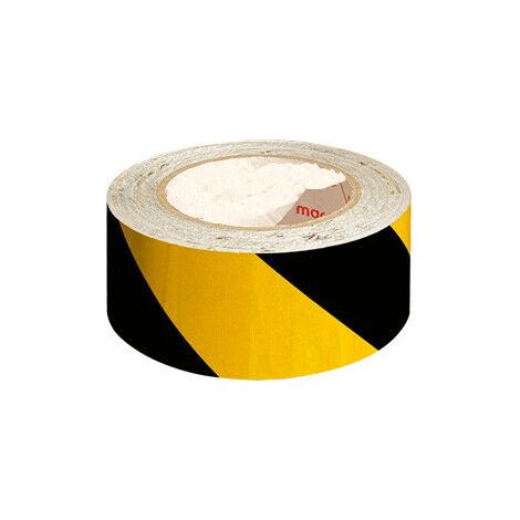Pellicola Nastro Adesivo Catarifrangente Riflettente Giallo Nero L 100cm H 50mm