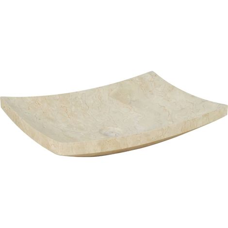 Maison Exclusive - Waschbecken 50x35x12 cm Marmor Cremefarben