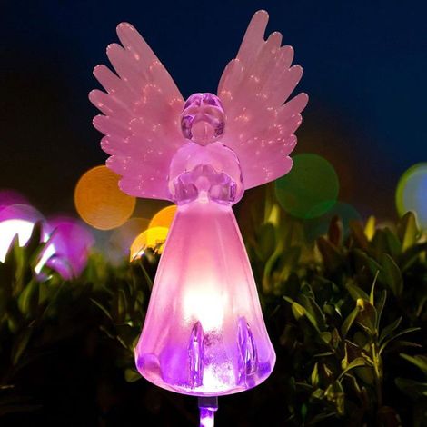 1 x Lampe ange solaire, décoration jardin extérieur, luminaires solaires pour allées et parterres de fleurs