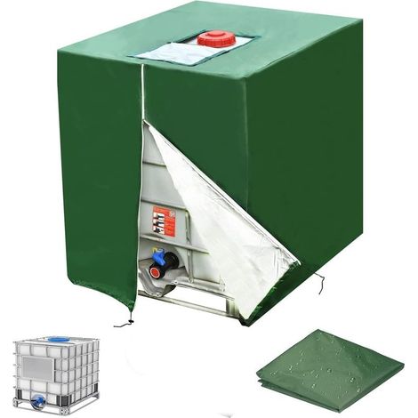 Bâche de protection pour cuve IBC 1000L – Ultra-épaisse, résistante aux UV et à l'eau – Construction à double couture – Dimensions 120 x 110 x 116 cm (1/4)