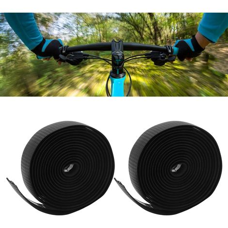 Ruban de guidon vélo EVA antidérapant, en simili cuir PU absorbant les chocs pour cintre route noir (1/5)
