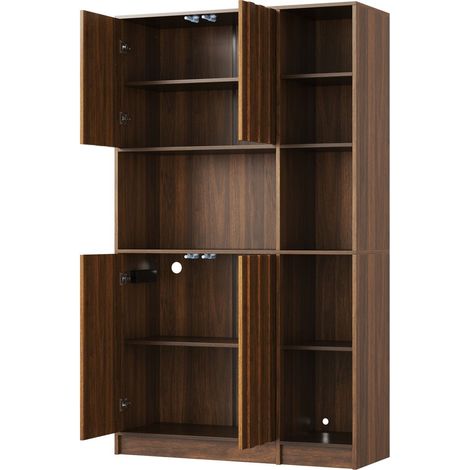 Vitrine 180 x 105 x 40 cm meuble de rangement éclairage led rangement haut prises intégrées étagères espace livres (1/4)