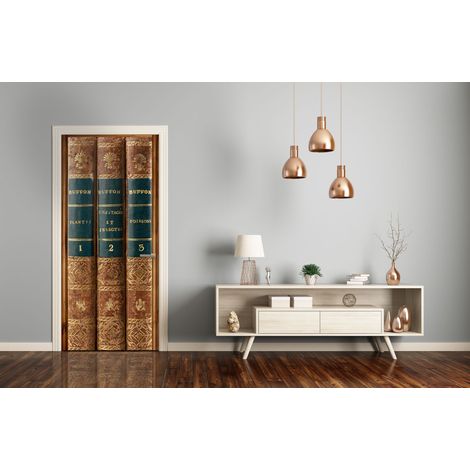 Sticker Porte XXL 204cm x 83cm - Décoration Murale Photo Couverture Livres Anciens (1/5)