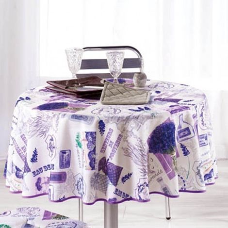 Nappe Provençale Anti-Tâche, 100% Polyester Lavandine - 180cm (1/3)