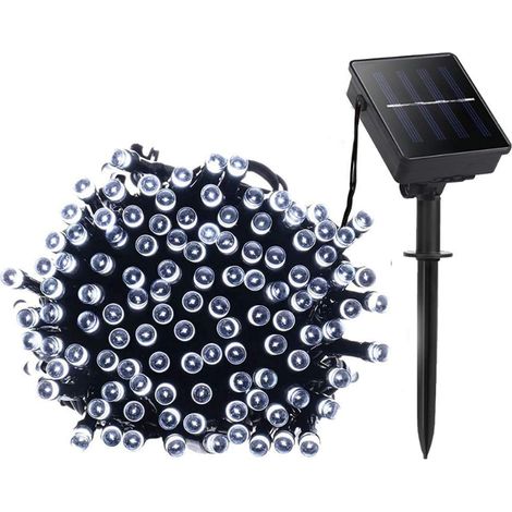 Guirlande Lumineuse Exterieur Solaire, 22M 200 LED Noel Lumineuse Solaire 8 Modes Etanche Lumière Lampe Décoratives pour Noel Jardin Patio Arbres Clôture Mariage Terrasse Maison, Blanc Chaud (1/5)