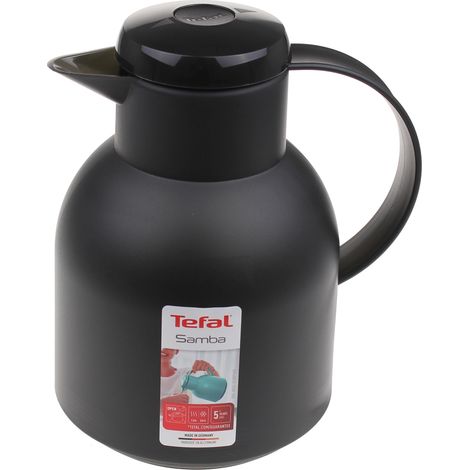 Tefal – Pichet en verre 1,0L K3033312 – Noir – Pour boissons chaudes et froides – Design ergonomique pour un service facile (1/2)