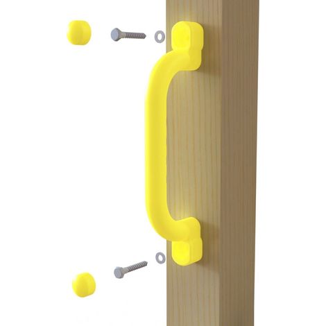 Lot de 2 poignées ergonomiques jaunes pour aires de jeux en bois – Prise en main facile pour enfants – Compatible structures Trigano XPERIENCE/XPLORER