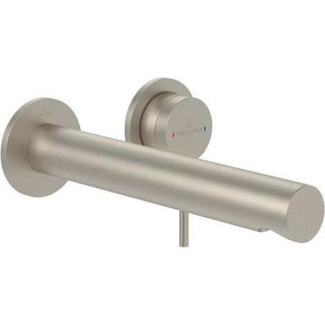 villeroy boch Villeroy & Boch Loop & Friends Miscelatore monocomando per lavabo, 60x225x60mm, TVZ106010000, Senza scarico, Brushed Nickel Matt, TVZ10601000064