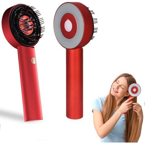 Brosse Massage Cuir Chevelu Électrique, Masseur Tête avec Lumière Rouge & Bleue, Applicateur Huile Cheveux 6 ml (1/5)