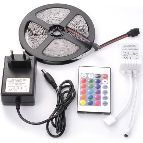 Bande LED RGB 5M Flexible Non-Etanche SMD 3528 300 LEDs SU722 (1/4)