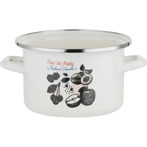 Vaso smaltato Emalia Polska Pleszew Fruits di Mateusz Gessler 16 cm 2 l