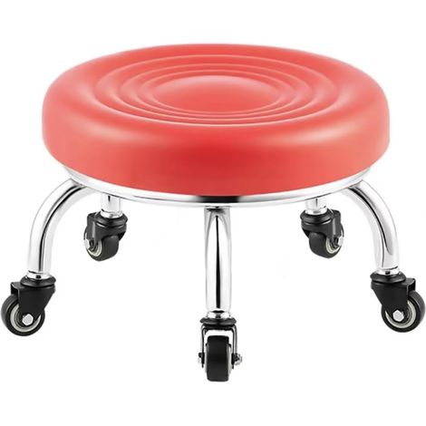Tabouret Bas à poulie avec Roue Universelle, Tabouret d'apprentissage de beauté à roulettes pour la Maison, pour s'accroupir sur Le Sol, Faire Le ména