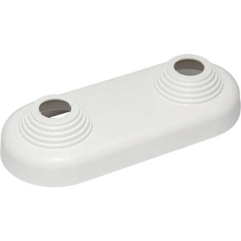 Simplex PVC Doppelrosette Wandrosette Kunststoff weiß für Rohre Ø10-22mm Achsabstand 50mm F44214