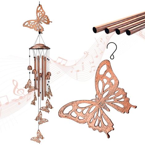 Windspiel in Schmetterlingsform aus Metall, ideales Geburtstagsgeschenk (für drinnen und draußen)