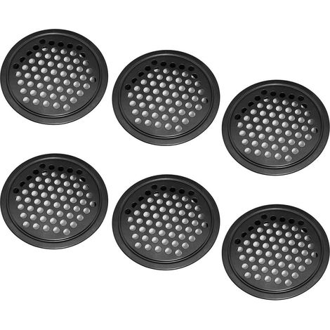 Juego de 6 rejillas de ventilación redondas, de acero inoxidable de 60 mm, difíciles de aflojar, para armarios de cocina, alacenas, baños e incluso despensas. (1/5)