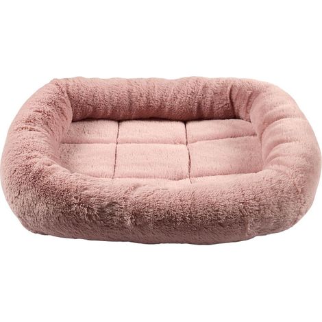 Coussin pour animaux 46x39 cm en fourrure synthétique ultra douce rose (1/4)