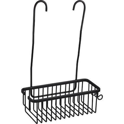 Étagère de Douche a Suspendre, Panier de Douche Sans Perçage Porte Savon Douche en Acier Inoxydable, Etagère de Douche à accrocher au Mitigeur de Douche avec 2 Crochets Support Douche, Noir (1/4)