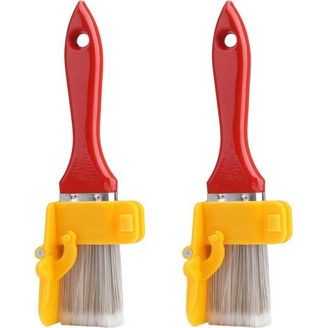 2 pinceaux, brosse à bordures et outil de coupe pour les murs et plafonds des pièces de bureau à domicile (1/5)