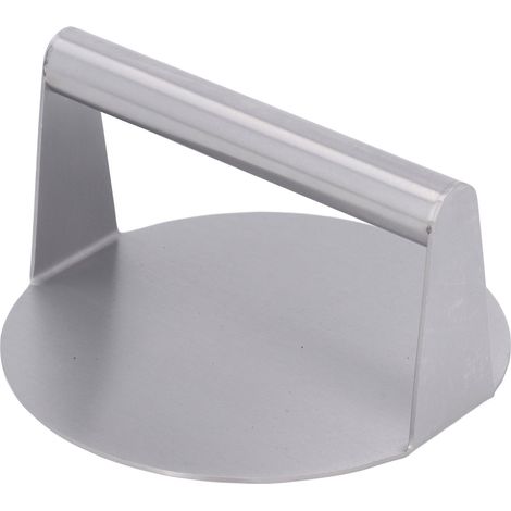Fleischpresse, rauchfrei, antihaftbeschichtet, zeitsparend, Edelstahl-Burgerpresse für Küche und Grill, 14 cm Durchmesser (1/5)