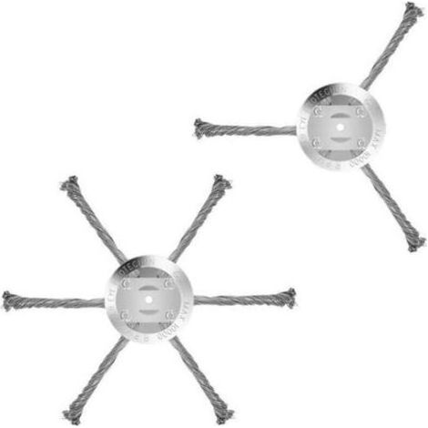Lot de 2 têtes de coupe-bordures en fil d'acier de 15 cm, remplacement pour débroussailleuse électrique sans fil à batterie, coupe-herbe (1/4)