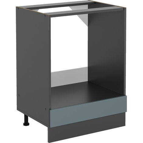 Mobile per forno da incasso R-Line, Grigio-blu, 60 cm senza piano di lavoro, Vicco