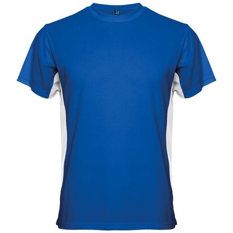 Camiseta técnica de manga corta a dos colores laterales a contraste TOKYO ROLY M Royal/Blanco
