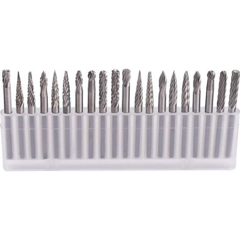 Fraises Rotatives - 20Pcs fraise carbure de tungstene meche acier rotatif fichiers mèches en diamant/Outil rotatif avec 3 mm Tige/DIY menuiserie,sculpture,gravure,perage sur bois (1/5)