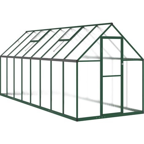 Serra tenda riparo piante fiori ortaggi con telaio di base 445 x 169 x 195 cm alluminio verde 020044506