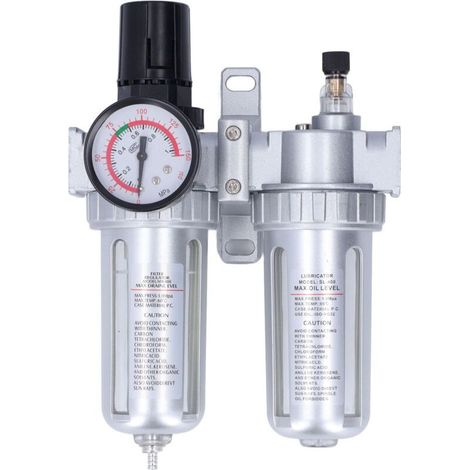 Filtre compresseur d'air G1/2 po, séparateur d'eau et d'huile, régulateur avec manomètre, résistant jusqu'à 1 Mpa (1/4)