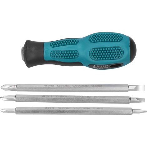 Jeu de 3 embouts de tournevis cruciformes et plats, double tête polyvalente, outillage industriel professionnel (1/5)
