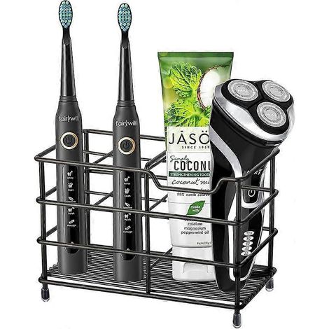 Porte-brosse à dents et dentifrice en acier inoxydable 304, support, accessoires de salle de bain, organisateur argenté, grand format