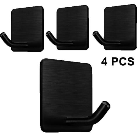BEBUSINGOTO 4er-Pack Klebehaken, robuste Wandhaken aus Edelstahl