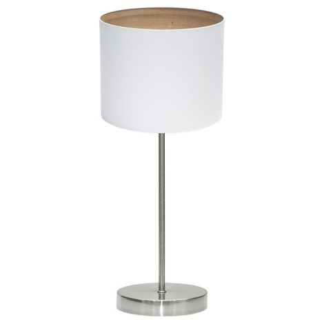Lampada da tavolo Tatiana 1xe14 Nichel/bianco-legno chiaro 42x17x17 Cm (1/2)