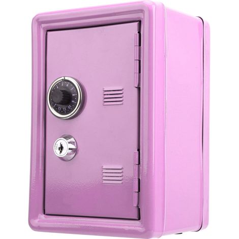 Mini Tirelire pour Enfants, 7,1 X 4,7 X 3,9 Pouces, Mini Tirelire avec Serrure à Combinaison à Un Chiffre et clé en Métal pour Enfants, Coffre-Fort pour Enfants, Coffre-Fort (1/5)