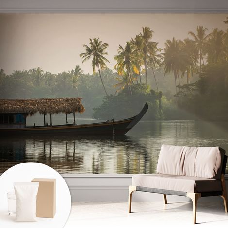 Carta Da Parati Non Tessuto - Con Colla Inclusa per Camera da Letto - Facile da Applica - Motivo decorativo Paradiso tropicale 312x219 cm (1/5)