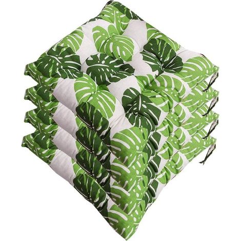 Set of 4 Chair Cushions, Soft Padded Chair Cushions with Ties, Portable Home and Office Decoration, Multicolor, Soft Seat Cushion 40 x 40 cm (1/3)