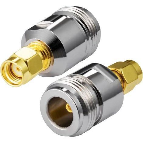 Adaptateur Antenne RP-SMA Mâle vers Type N Femelle - 2 Pièces - Cuivre Nickelé - Pour Routeur Wi-Fi WLAN 4G (1/5)