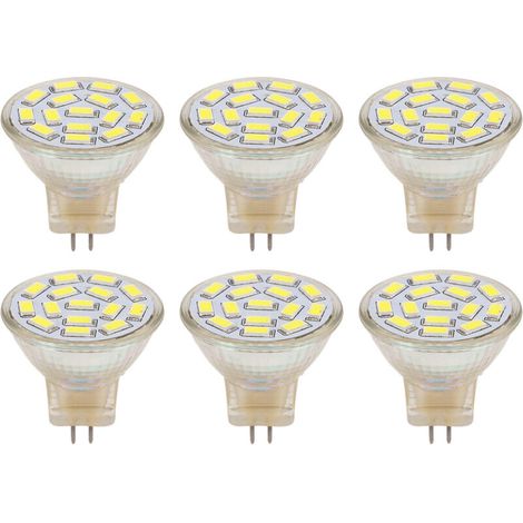 Jeffergarden 6Pcs GU4 LED Bulb 270LM 15LED Energy Saving Light Bulb MR11 Track Lamp Beads 12V 3W White Light 6000K