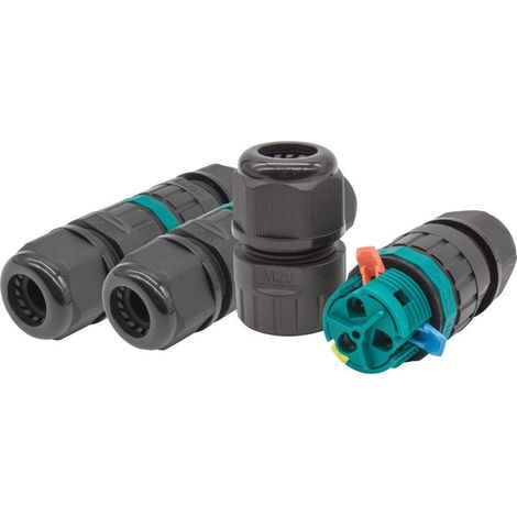 Pack 3 Conectores Estancos IP68 450V 2P+tt 0.5-2.5mm² Sin Tornillos