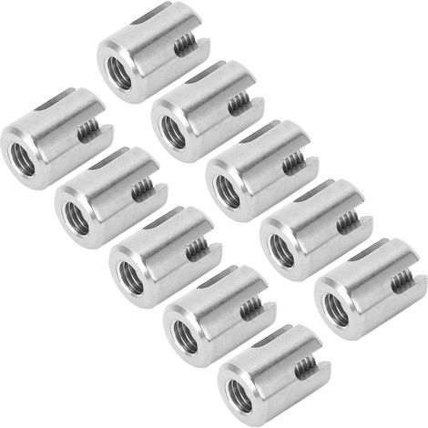 Lot de 10 pinces croisées en acier inoxydable 316 pour fixation câble et garde-corps intérieur extérieur 4 mm (1/5)