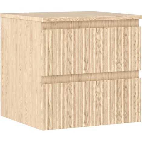 Mexen Rivel Badezimmerschrank 50 cm mit Arbeitsplatte, 2 Schubladen, gerillt, Eiche - 91A20-05047-2-BFFC81 (1/5)