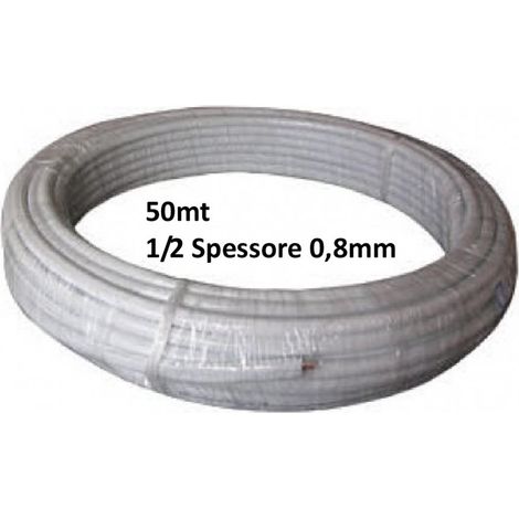 50MT TUBO RAME 1/2 CLIMATIZZATORE CONDIZIONATORE SPESSORE 0,8