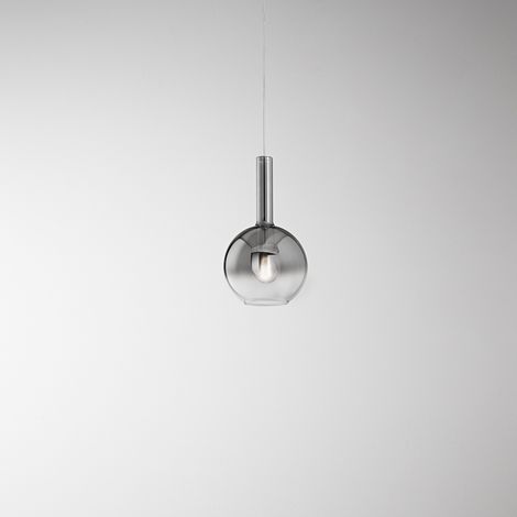 Sospensione Contemporanea Lollipop Vetro Fumè 1 Luce E27 Ip20 D20