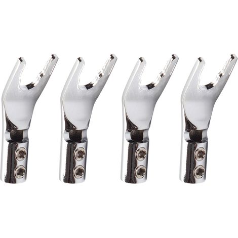 4 pièces connecteurs audio Y banane U/Y plaqué rhodium cuivre HiFi (1/5)
