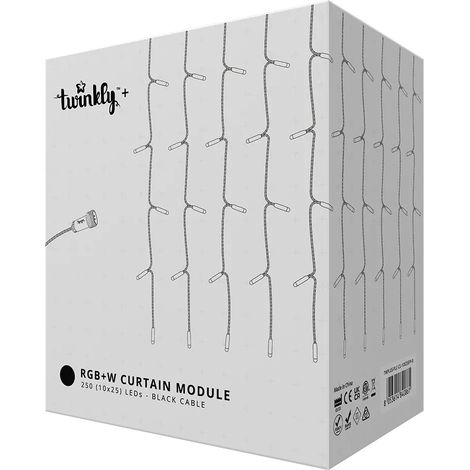 Twinkly Plus Vorhang RGBW 0,5 x 4 m schwarz
