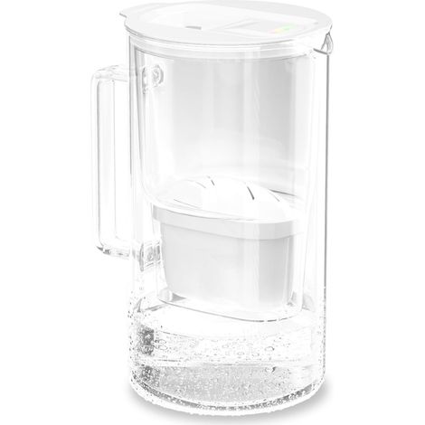 carafe filtrante en verre 2L avec compteur LED, cartouche - Blanc (1/5)