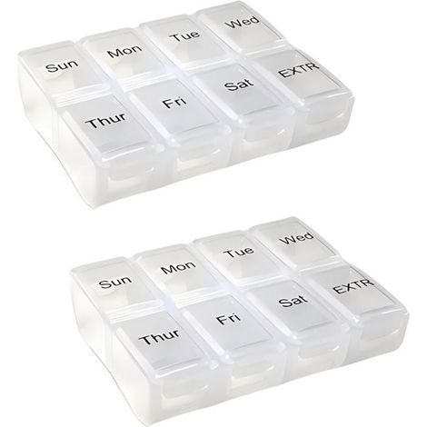 Boîte à médicaments - - Mini Amovible - 7 Jours - 8 Compartiments - Multicolore